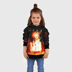 Толстовка-худи детская Огненый Канеки Кен, цвет: 3D-черный — фото 2