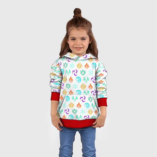 Детская толстовка GENSHIN IMPACT ЭМБЛЕМЫ / 3D-Красный – фото 4