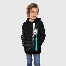Толстовка-худи детская МЕРСЕДЕС AQUA BLACK GRADIENT, цвет: 3D-черный — фото 2