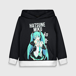 Толстовка-худи детская Hatsune Miku Хацунэ Мику, цвет: 3D-белый