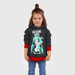 Толстовка-худи детская Hatsune Miku Хацунэ Мику, цвет: 3D-красный — фото 2