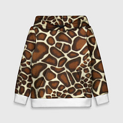 Толстовка-худи детская Жираф, цвет: 3D-белый