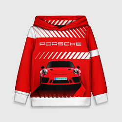 Толстовка-худи детская PORSCHE ПОРШЕ RED STYLE, цвет: 3D-белый