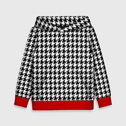 Толстовка-худи детская Гусиная лапка, цвет: 3D-красный