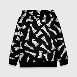 Толстовка-худи детская Фигуры, Шахматы, цвет: 3D-черный