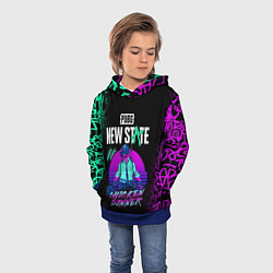 Толстовка-худи детская PUBG NEW STATE ПАБГ НЕОН, цвет: 3D-синий — фото 2
