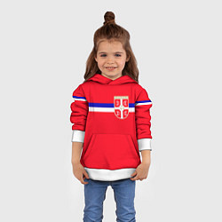 Толстовка-худи детская Сборная Сербии, цвет: 3D-белый — фото 2