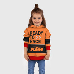 Толстовка-худи детская KTM READY TO RACE Z, цвет: 3D-красный — фото 2