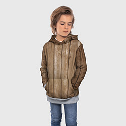 Толстовка-худи детская Texture Wood, цвет: 3D-меланж — фото 2
