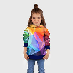 Толстовка-худи детская Радужная геометрия, цвет: 3D-синий — фото 2
