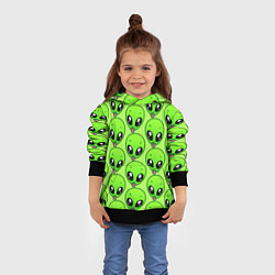 Толстовка-худи детская Инопланетяне, цвет: 3D-черный — фото 2