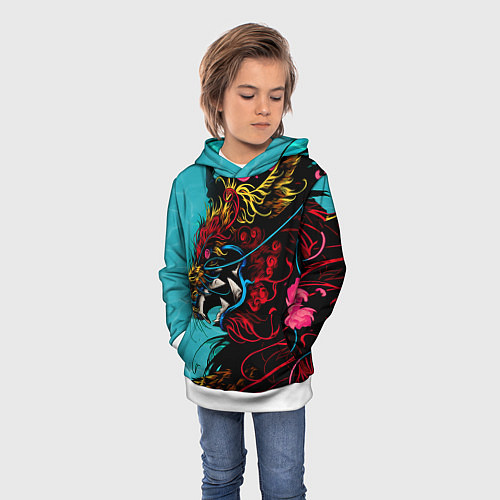Детская толстовка Дракон Dragon / 3D-Белый – фото 3