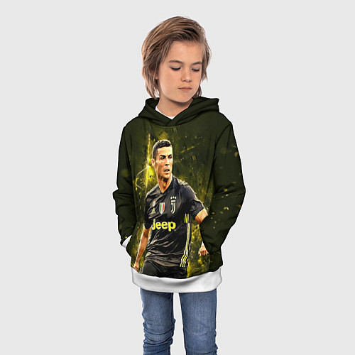 Детская толстовка Cristiano Ronaldo Juventus / 3D-Белый – фото 3