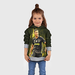 Толстовка-худи детская Cristiano Ronaldo Juventus, цвет: 3D-меланж — фото 2