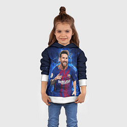 Толстовка-худи детская Лионель Месси Барселона 10, цвет: 3D-белый — фото 2