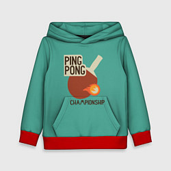 Толстовка-худи детская Ping-pong, цвет: 3D-красный