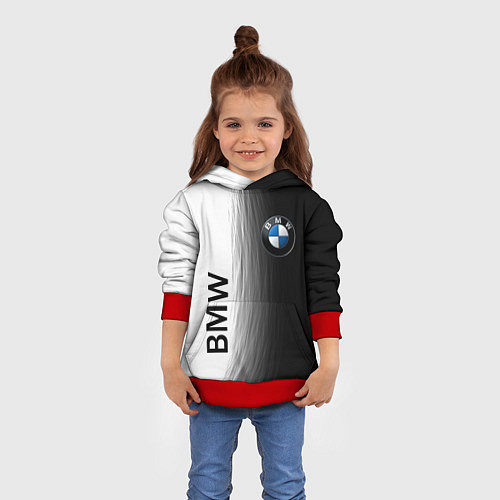 Детская толстовка Black and White BMW / 3D-Красный – фото 4