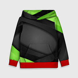 Толстовка-худи детская Green Black, цвет: 3D-красный