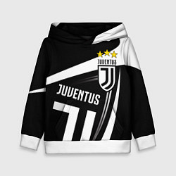 Толстовка-худи детская JUVENTUS ЮВЕНТУС ПОЛОСЫ, цвет: 3D-белый