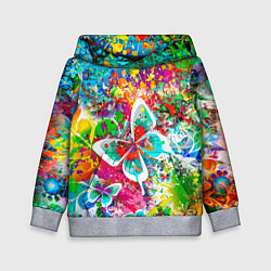 Толстовка-худи детская ЯРКИЕ КРАСКИ, цвет: 3D-меланж