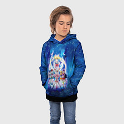 Толстовка-худи детская Вечная Сейлор Мун Netflix 2021, цвет: 3D-черный — фото 2