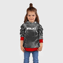 Толстовка-худи детская METALLICA РАЗРЯД МОЛНИИ, цвет: 3D-красный — фото 2