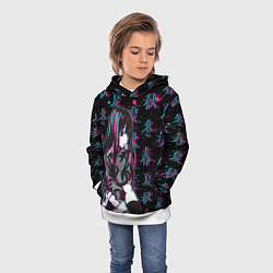 Толстовка-худи детская Sad Anime Girl, цвет: 3D-белый — фото 2