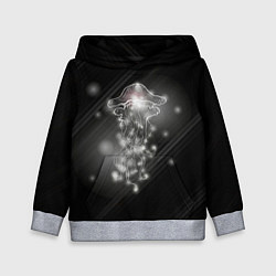 Толстовка-худи детская Медуза на черном, цвет: 3D-меланж