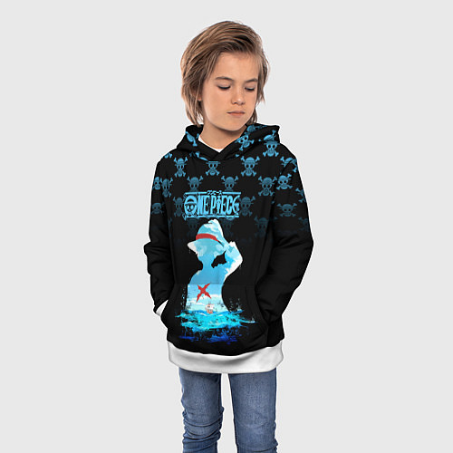 Детская толстовка Луффи Пираты Соломенной Шляпы / 3D-Белый – фото 3