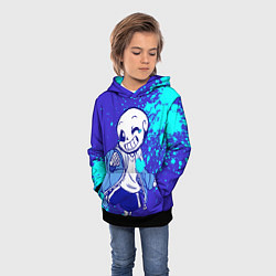Толстовка-худи детская UNDERTALE SANS BLUE, цвет: 3D-черный — фото 2