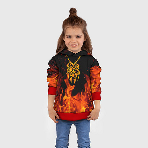 Детская толстовка ПЕЧАТЬ ВЕЛЕСА КУЛОН / 3D-Красный – фото 4