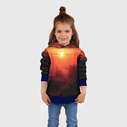 Толстовка-худи детская УТРЕННИЙ РАССВЕТ НАД ОБЛАКАМИ, цвет: 3D-синий — фото 2