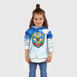 Толстовка-худи детская День ВДВ, значок, цвет: 3D-белый — фото 2