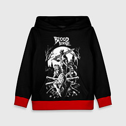 Толстовка-худи детская Бладборн ЧБ, цвет: 3D-красный