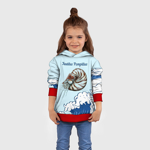 Детская толстовка Nautilus Pompilius океан / 3D-Красный – фото 4