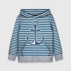 Толстовка-худи детская Тельняшка с якорем, цвет: 3D-меланж