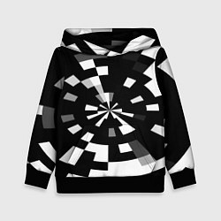 Толстовка-худи детская Черно-белый фон иллюзии, цвет: 3D-черный