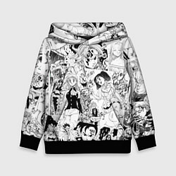 Толстовка-худи детская Семь смертных грехов, манга, цвет: 3D-черный