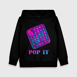 Толстовка-худи детская НЕОНОВЫЙ POP it, цвет: 3D-черный