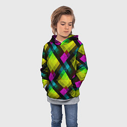 Толстовка-худи детская Абстрактный разноцветный узор, цвет: 3D-меланж — фото 2