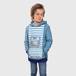Толстовка-худи детская Веселая Мышь, цвет: 3D-синий — фото 2
