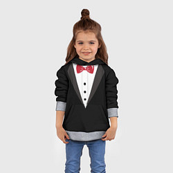 Толстовка-худи детская Смокинг, цвет: 3D-меланж — фото 2