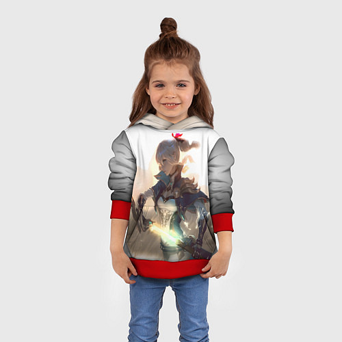 Детская толстовка GENSHIN IMPACT ДЕВУШКА / 3D-Красный – фото 4
