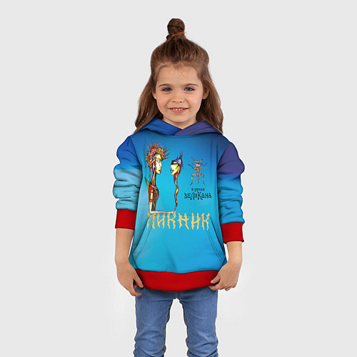 Детская толстовка Пикник в руках Великана / 3D-Красный – фото 4