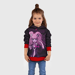 Толстовка-худи детская Джунко Эношима Данганронпа, цвет: 3D-красный — фото 2