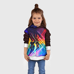 Толстовка-худи детская Цифровая радуга, цвет: 3D-белый — фото 2