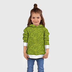 Толстовка-худи детская Зеленый мраморный узор, цвет: 3D-белый — фото 2
