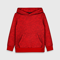 Толстовка-худи детская Ярко-красный мраморный узор, цвет: 3D-красный