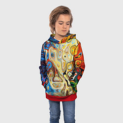 Толстовка-худи детская Психоделическое искусство, цвет: 3D-красный — фото 2