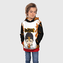 Толстовка-худи детская Юу Нишиноя Nishinoya Yu Z, цвет: 3D-красный — фото 2